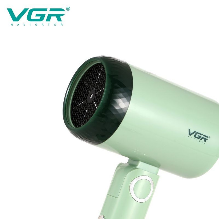 سشوار مسافرتی 1200 وات وی جی ار مدل 421، موتور DC، وزن 342 گرم، دارای سری متمرکزکننده باریک با ویژگی صافکنندگی، با قا...
