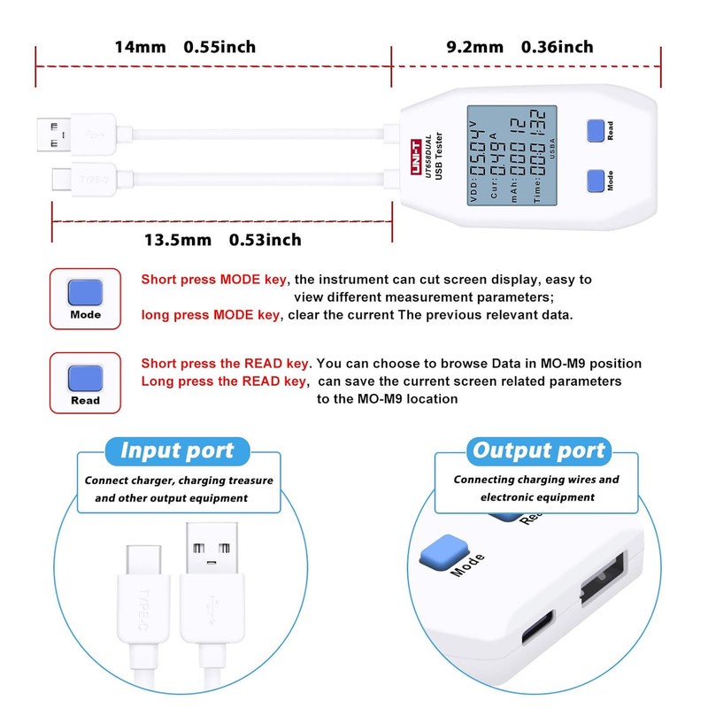 تستر درگاه USB یونی تی مدل UT658DUAL
