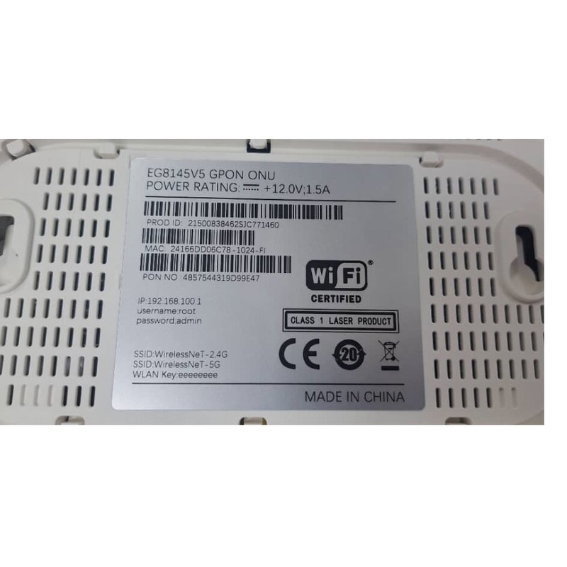 مودم فیبر نوری دوبانده مدل EG8145V5 با پشتیبانی از شبکه 4G، سرعت بیسیم تا 866 مگابیت، دو آنتن خارجی، قابلیت اتصال 10 ...