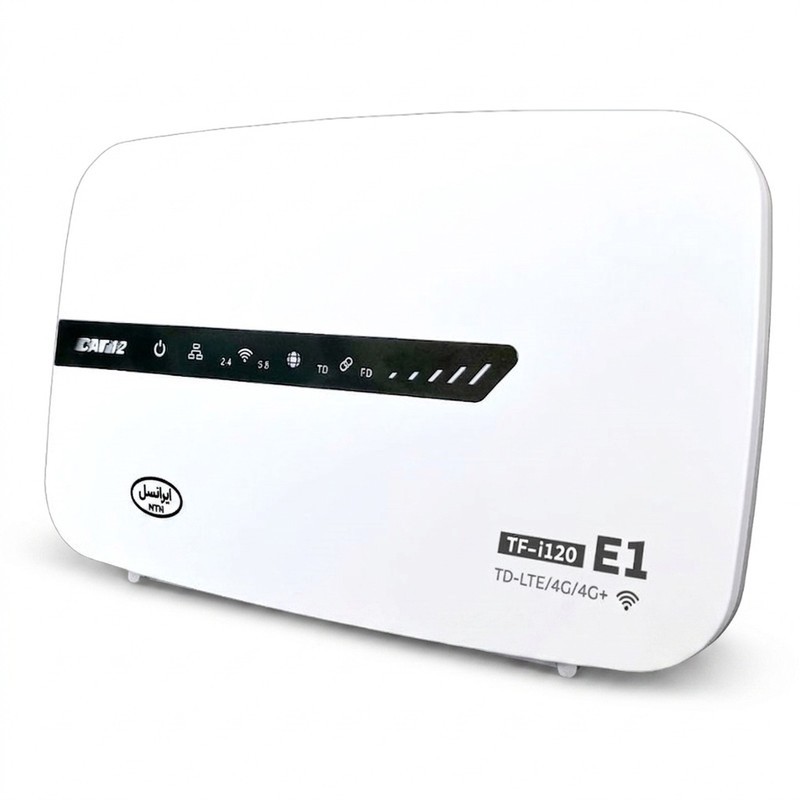 مودم روتر 4.5G ایرانسل مدل TF-i120 E1 با اتصال وایفای و کابل LAN، پشتیبانی از 32 کاربر، سیمکارت و 300 گیگابایت اینترن...