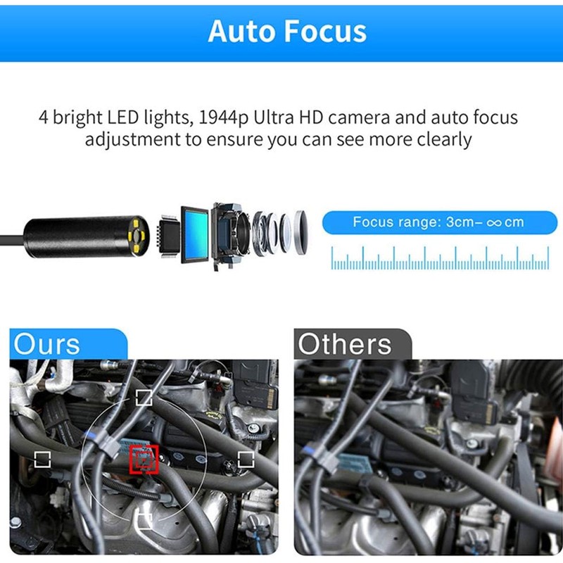 دوربین آندوسکوپی مدل وای فای اتوفوکوس 10M 5MP HD