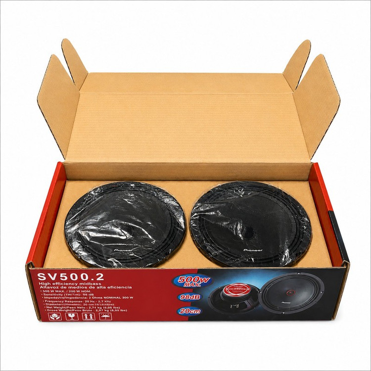 بلندگوی میدرنج عقب و جلو خودرو پایونیر مدل SV500.2 سایز 8 اینچ بسته 2 عددی