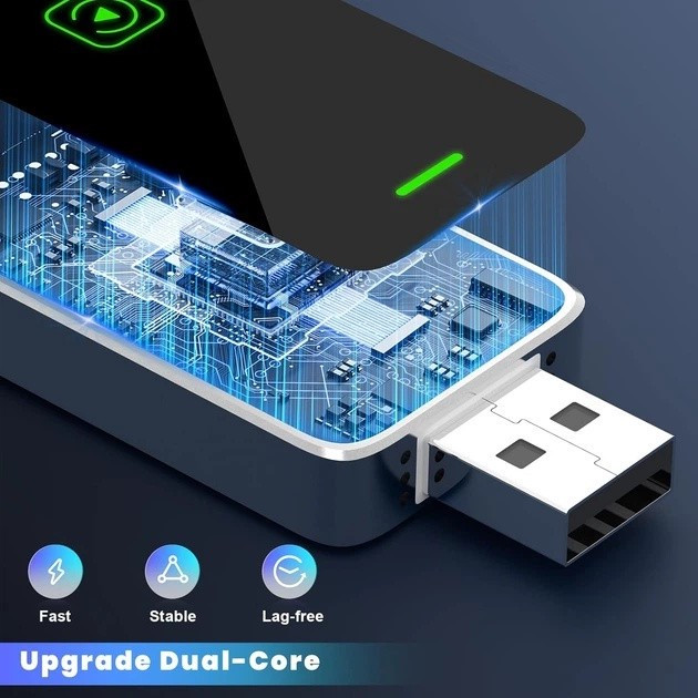 کارپلی و اندروید اتو مدل Wireless P7794 Carplay/Android Auto به همراه مبدل USB به USB-C