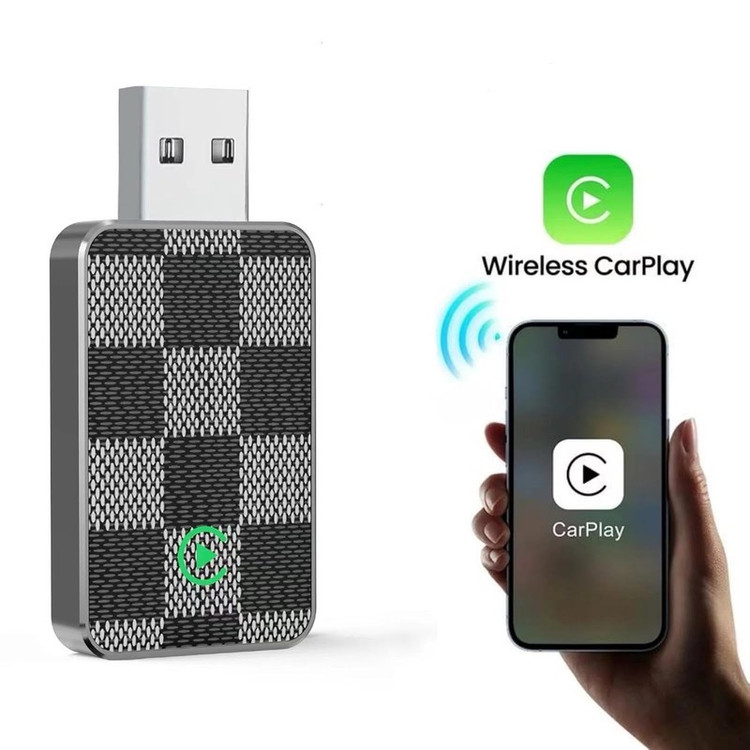 کارپلی و اندروید اتو مدل Wireless CarPlay/Android Auto به همراه مبدل USB به USB-C و کابل افزایش طول USB