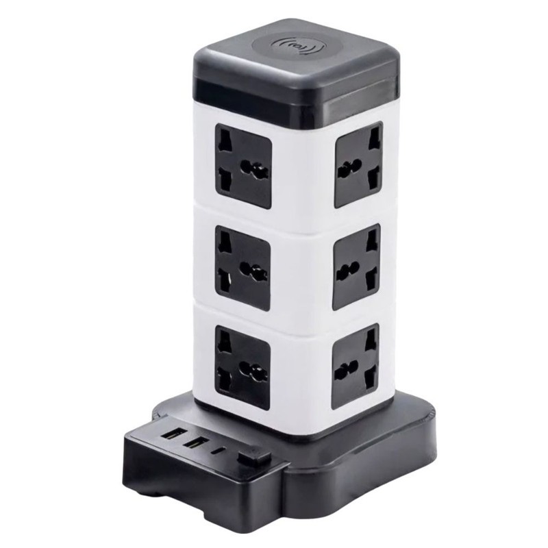 چندراهی برق ایستاده هوشمند ۲۵۰۰ وات مدل Intelligent Vertical Socketبرج با شارژر USB و وایرلس