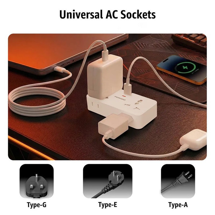 تبدیل دیواری پرودو مدل Plex 1500W Universal Adapter FWCH107