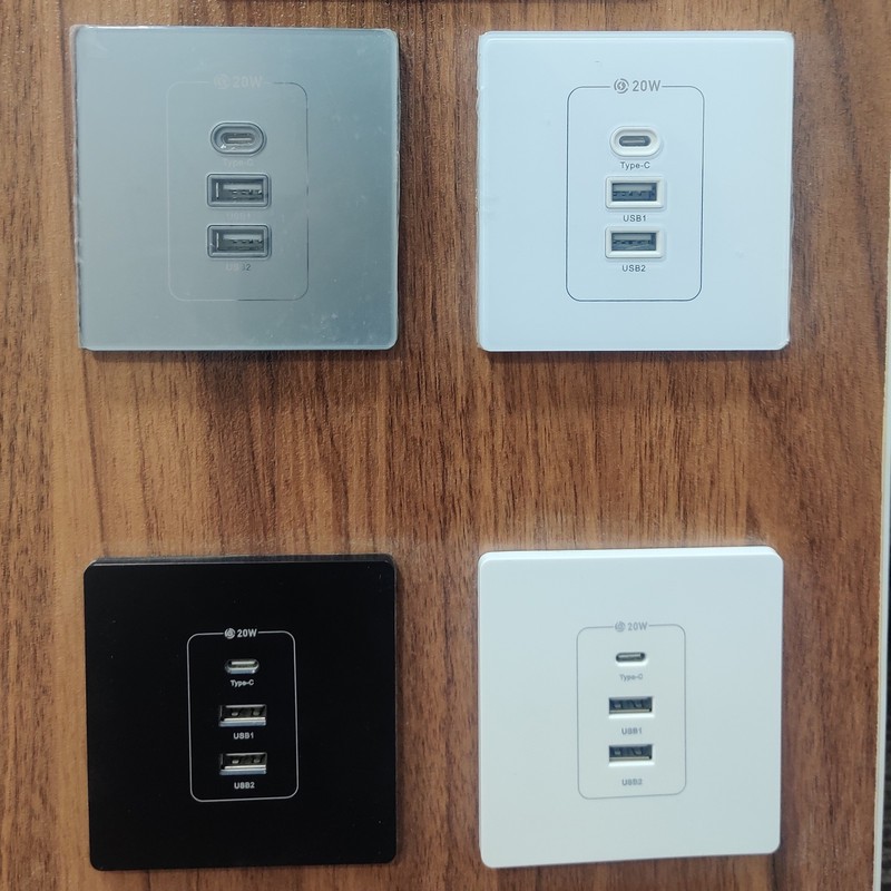 پریز مدل توکار USB-TYPE-C قاب دار