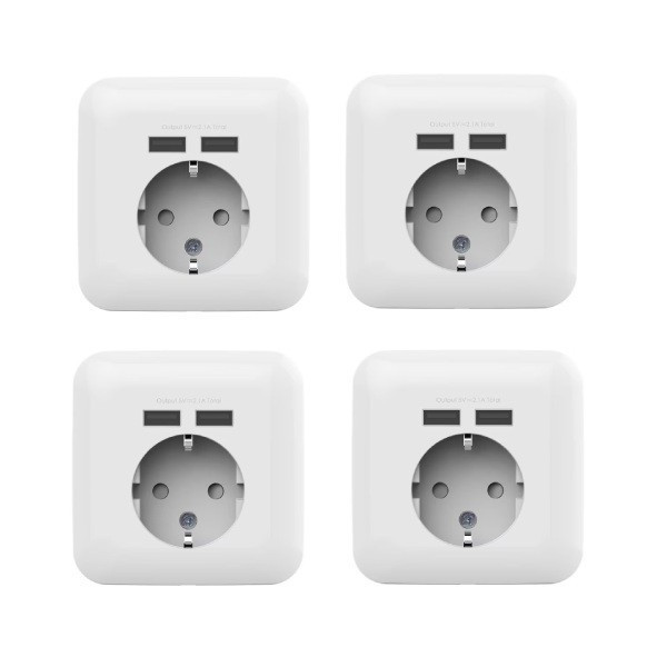 پریز برق مدل شارژر دار USB تارا مجموعه 4 عددی
