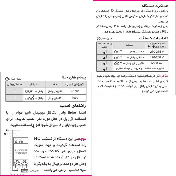 محافظ ولتاژ شیوا امواج مدل VPJN-20
