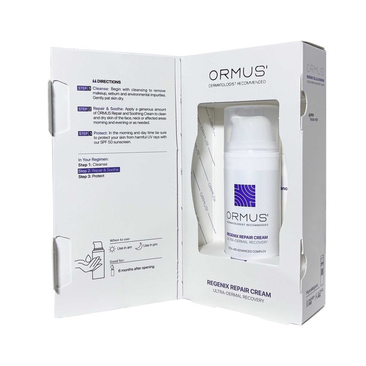 کرم ترمیمکننده دست، صورت، گردن، بدن اورموس مدل Regenix مناسب برای انواع پوست حجم 50 میلیلیتر