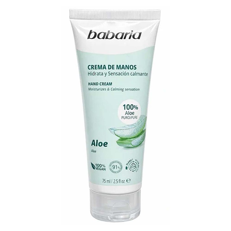 کرم مرطوبکننده دست باباریا مدل Aloe مناسب برای انواع پوست، خشک، حساس حجم 75 میلیلیتر