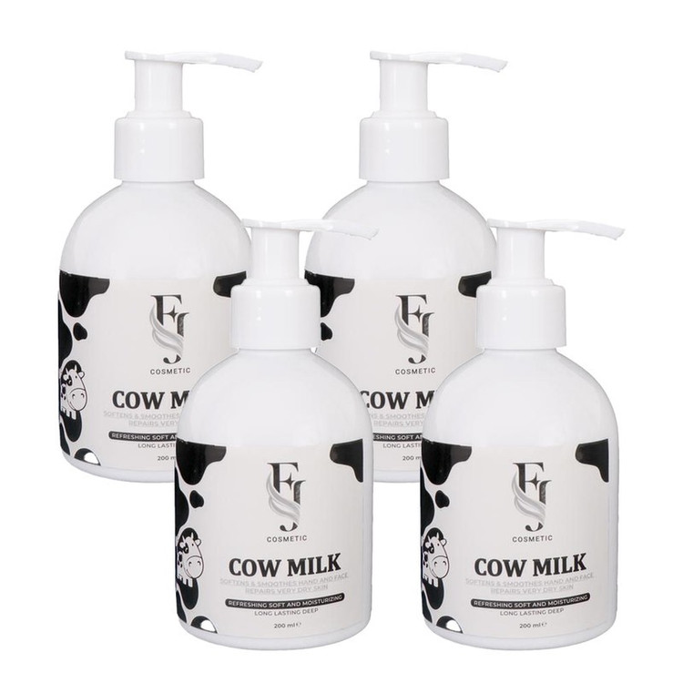 کرم آبرسان بدن افجه مدل 0COW - M4 مناسب انواع پوست حجم 200 میلی لیتر مجموعه 4 عددی