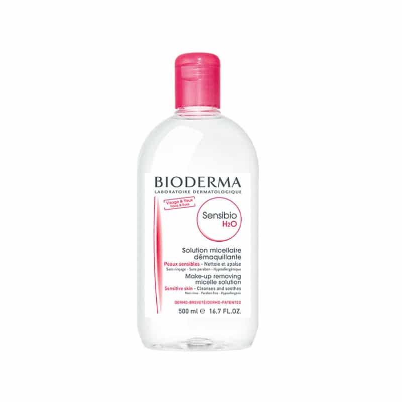 محلول پاک کننده آرایش بایودرما مدل Sensibio_H2O حجم 500 میلی لیتر