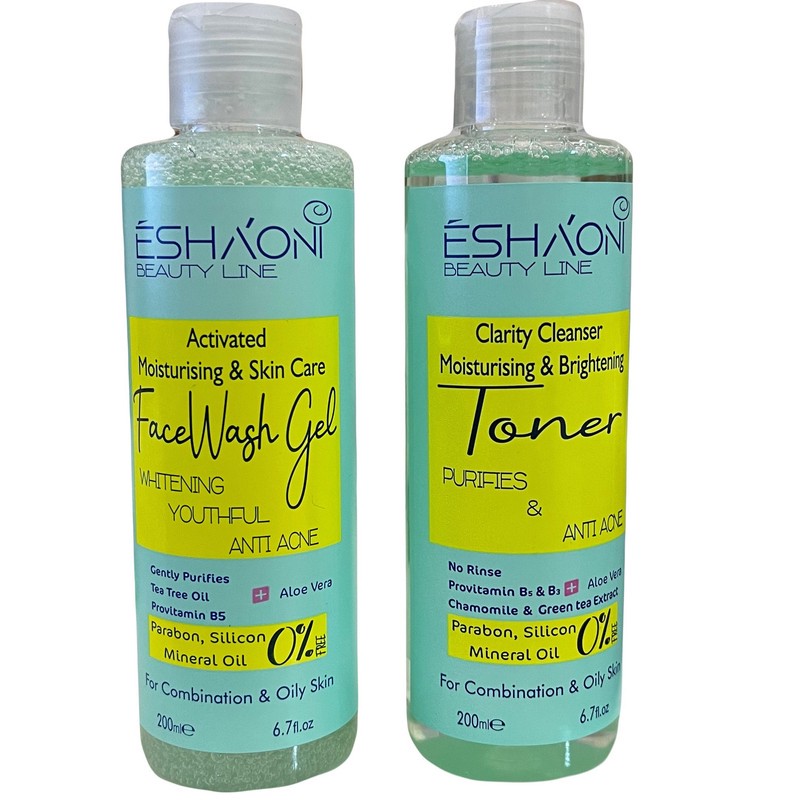 ژل شستشو صورت اشااونی مدل Aloe Vera حجم 200 میلی لیتر به همراه تونر مدل 01