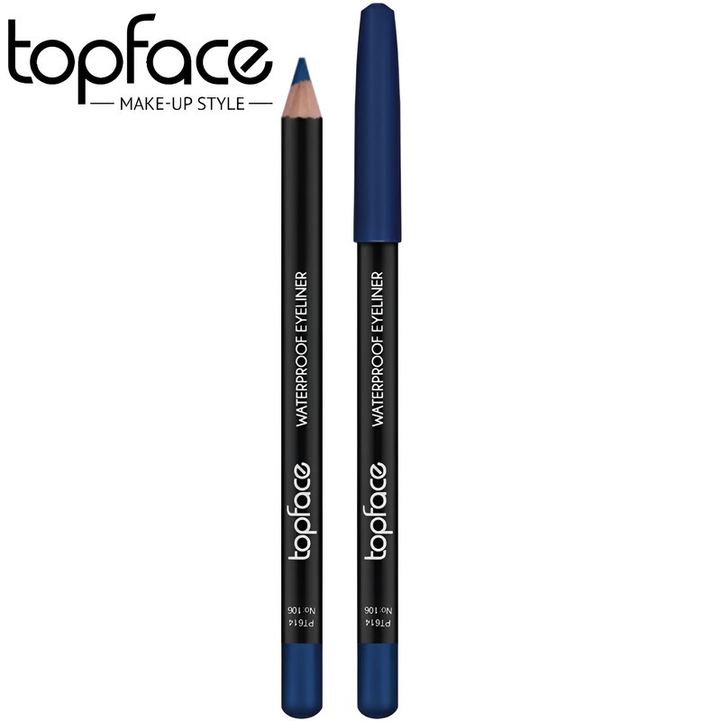 مداد چشم تاپ فیس مدل WATERPROOF رنگ آبی سرمهای شماره 106