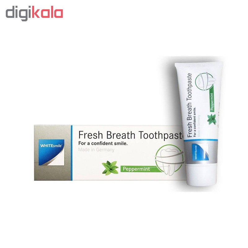خمیر دندان وایت اسمایل مدل از بین برنده باکتری ها و بوی بد دهان Fresh Breath حجم 75 میلی گرم مجموعه دو عددی