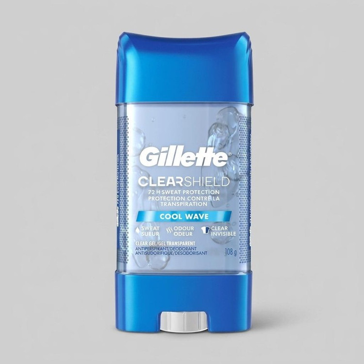 ژل شفاف ضد تعریق مردانه ژیلت مدل CLEAR SHIELD Cool Wave وزن 108 گرم