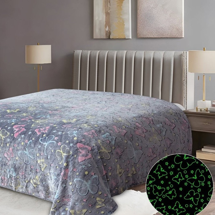 پتو مسافرتی 2 نفر ویراگیتا مدل شبنما پروانه سایز 220x200 سانتیمتر