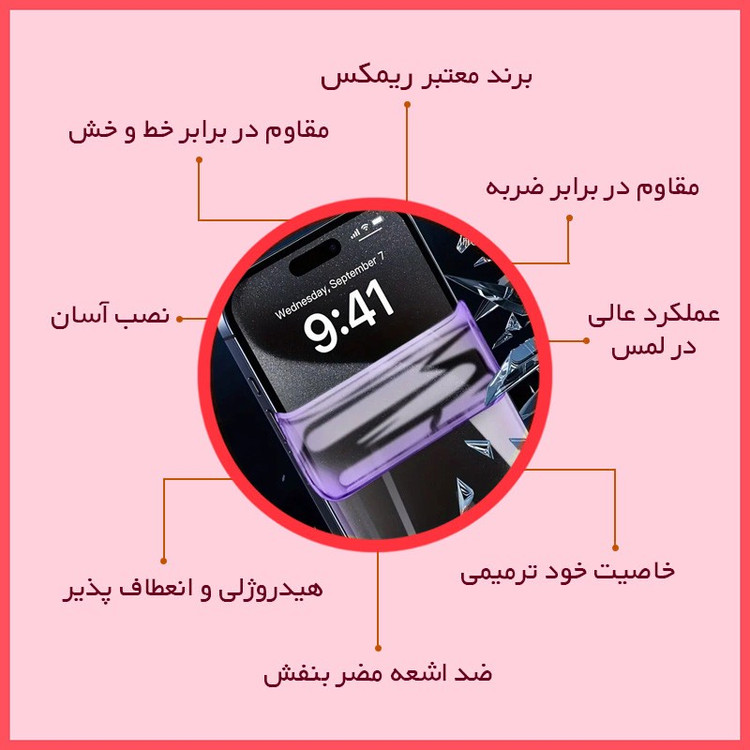 محافظ صفحه نمایش فیلتر بنفش ریمکس مدل Eye Care مناسب برای گوشی موبایل اچ ام دی Pulse Plus