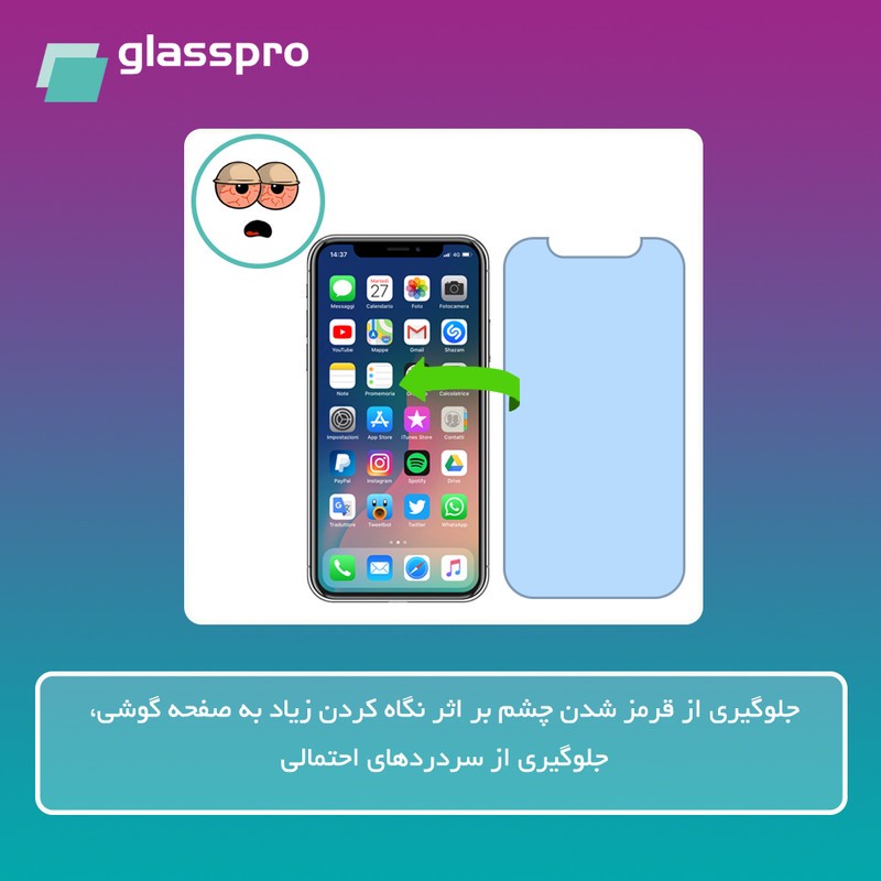 محافظ صفحه نمایش آنتی بلو گلس پرو مدل Eye Care مناسب برای گوشی موبایل اچ ام دی Pulse Plus