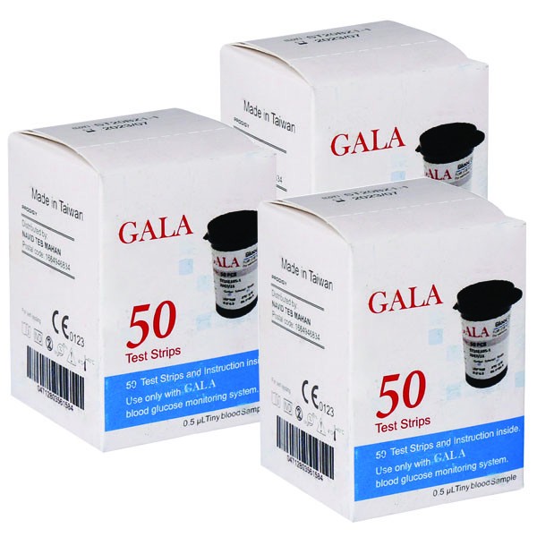 نوار تست قند خون گالا مدل OK-2AJ سه بسته 50 عددی