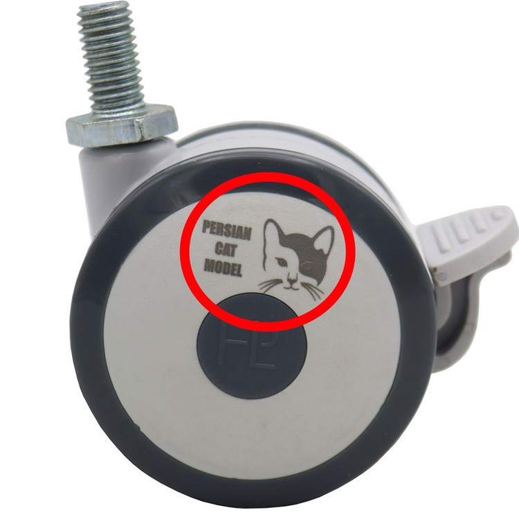 چرخ گردان ترمزدار مدل پرشین کت کد YPT-2GHOLO-PICHI-75MM