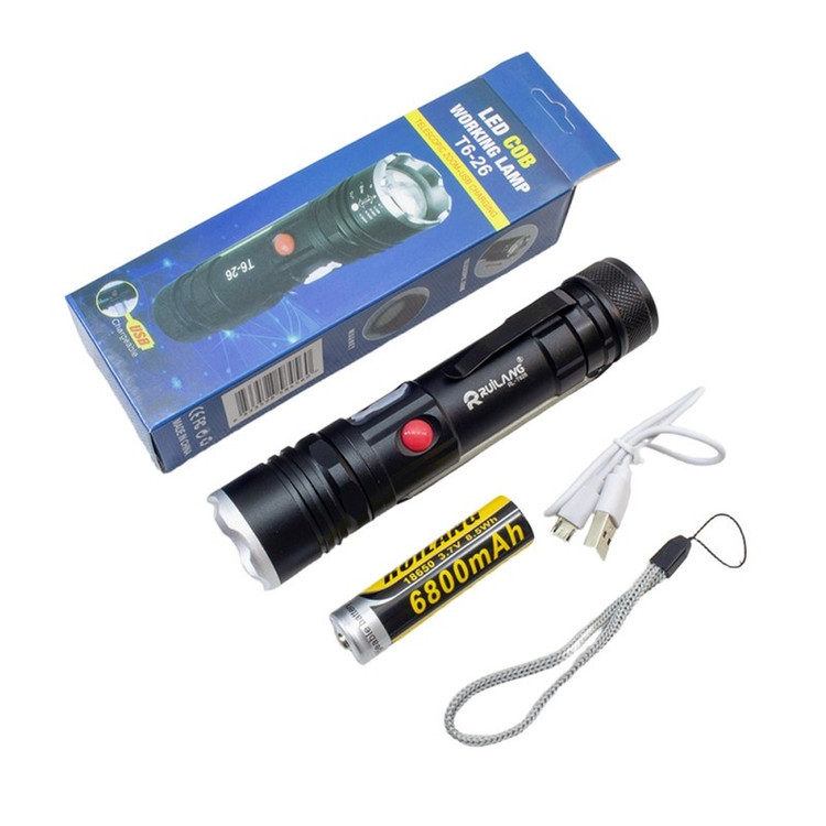 چراغ قوه دستی روی لانگ مدل شارژی و باطری خور RL-T626 با نور مهتابی