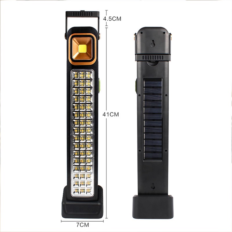 چراغ روشنایی مدل P48 Solar کد 2315 با قابلیت شارژ از طریق پنل خورشیدی و کابل USB مناسب سفرهای جادهای