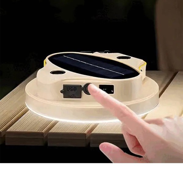 چراغ کمپینگ مدل خورشیدی هوشمند و شارژی LED-KK452