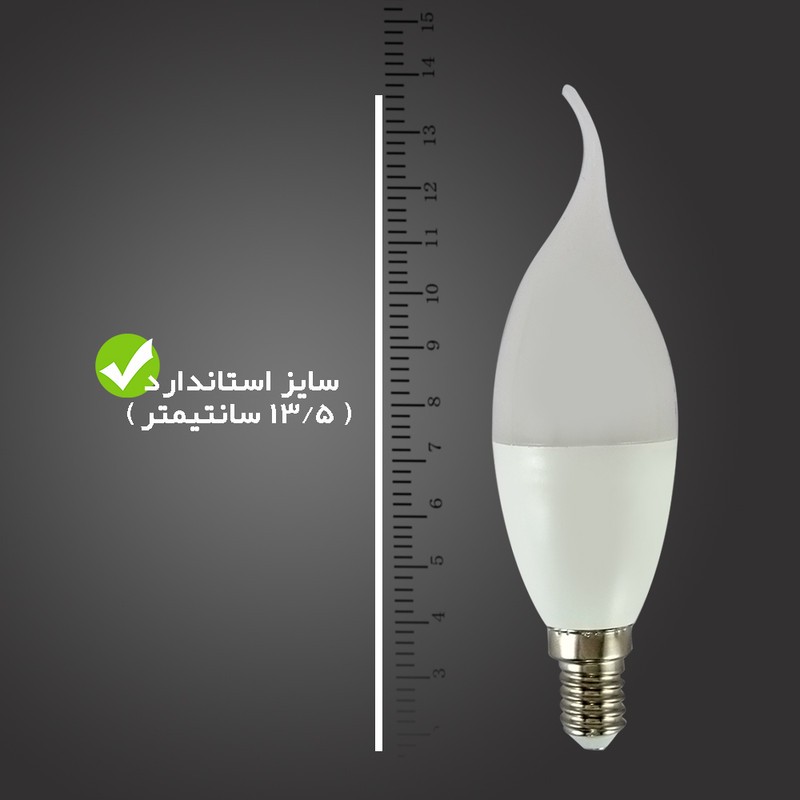 لامپ ال ای دی 7 وات تکتاب مدل اشکی پایه E14 بسته 6 عددی