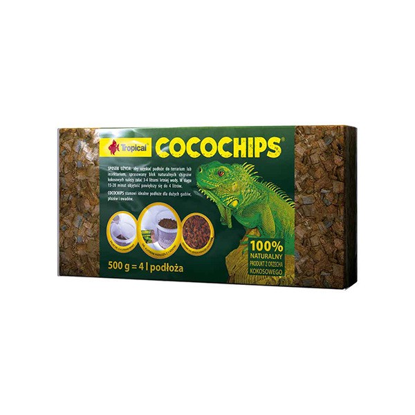 پوشال بستر خزندگان تروپیکال مدل Cocochips وزن 500 گرم