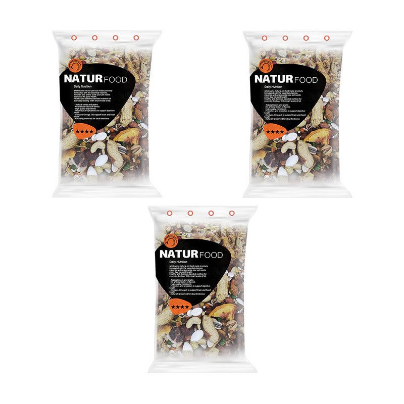 غذای طوطی ملنگو نیچر فود مدل 4 ستاره وزن 2 کیلوگرم بسته 3 عددی