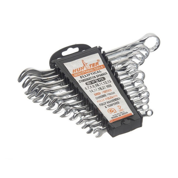 آچار یکسر تخت و یکسر رینگی هانتر مدل 22-6-2 مجموعه 12 عددی