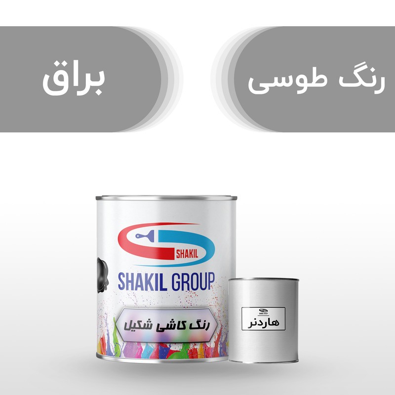 رنگ مخصوص کاشی طوسی براق شکیل کد SH-GRY وزن 1.2 کیلوگرم به همراه هاردنر