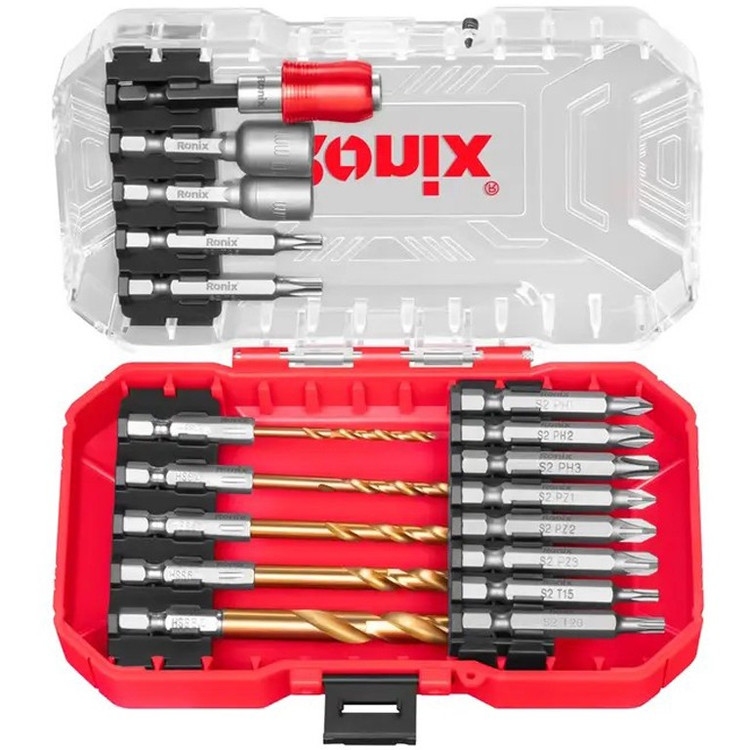 مته و سری پیچ گوشتی رونیکس مدل CRV5453.Steel مجموعه 18 عددی