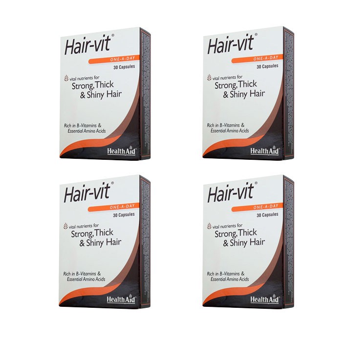 کپسول تقویت مو هلث اید Hair-vit بسته 120 عددی، حاوی ویتامینهای گروه B و آمینو اسیدهای ضروری، مناسب استحکام، ضخامت و د...