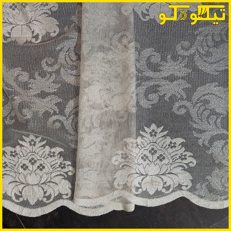 پرده پانچ تیکو دکو مدل تور راشل کادکا طرح داماسک دالبوردار سایز 300280 سانتی متر