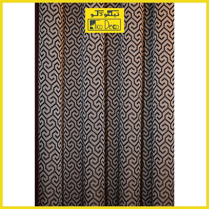 پرده پانچ تیکو دکو مدل ساتن ژاکارت طرحدار ابریشم بافت دار سایز 280x140 سانتیمتر