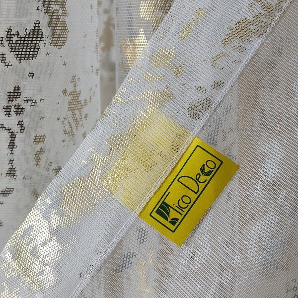 پرده تیکو دکو مدل دوخت ساده حریر ژورژت طلاکوب سایز 280x400 سانتیمتر