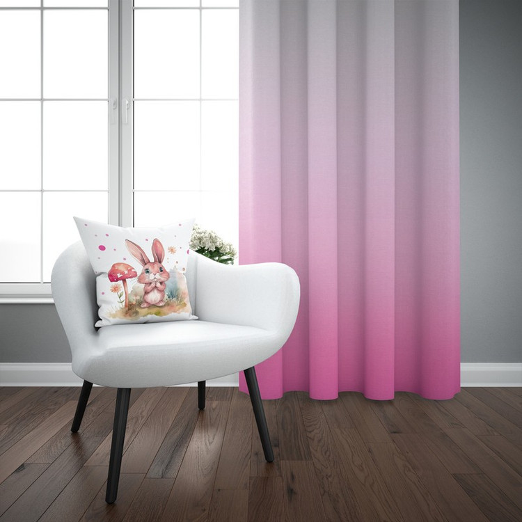 پرده مدل اتاق کودک طرح دخترانه خرگوش کهکشانی سایز 140x280 سانتی متر