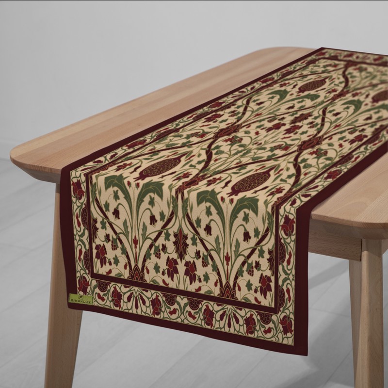 رانر ریحانلوکس مدل شکوفه انار کد RH130 سایز 145x45 سانتیمتر