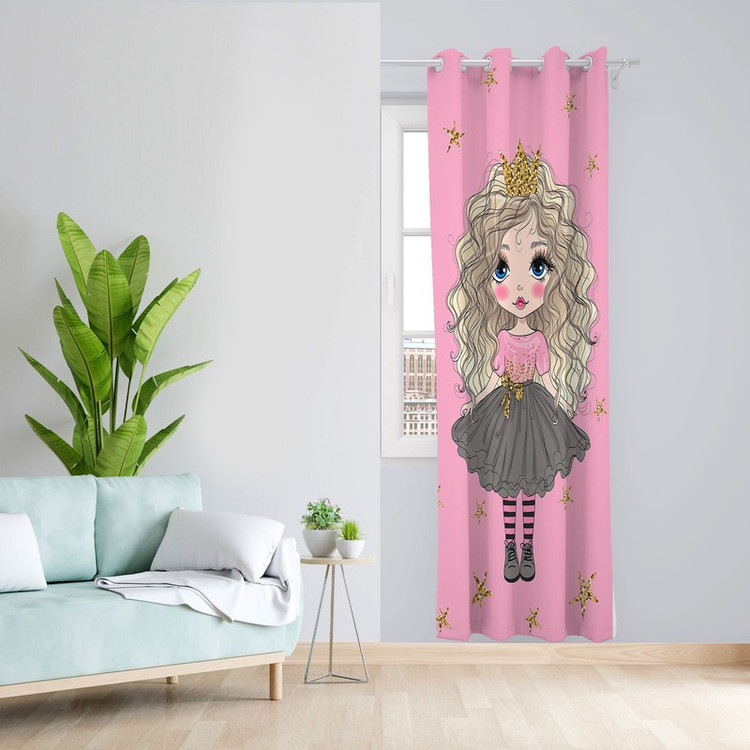 پرده مدل دختر مخمل پانچی کد 1003 سایز 140x280 سانتی متر