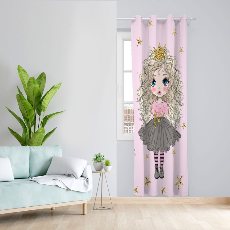 پرده مدل دختر مخمل پانچی کد 1003 سایز 140x280 سانتی متر