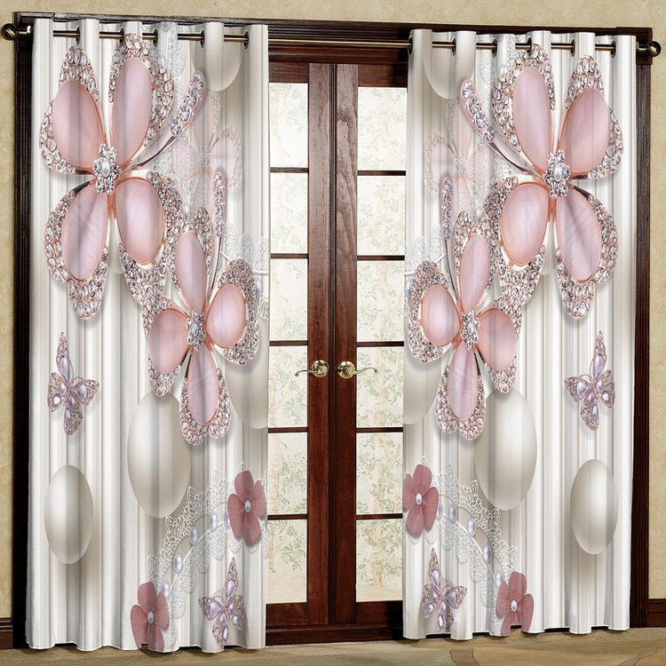 پرده مدل گل دار مخمل پانچی کد 2009 سایز 140x280 سانتی متر