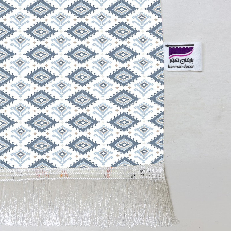 شال مبل بارمان دکور طرح لوزی رنگ پاستیلی کد 67 سایز 98x180 سانتی متر