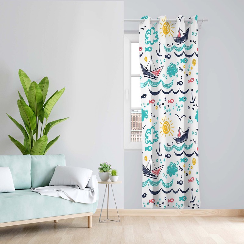 پرده طرح کودک مدل مخمل پانچی کد 5303 z سایز 140x200 سانتی متر