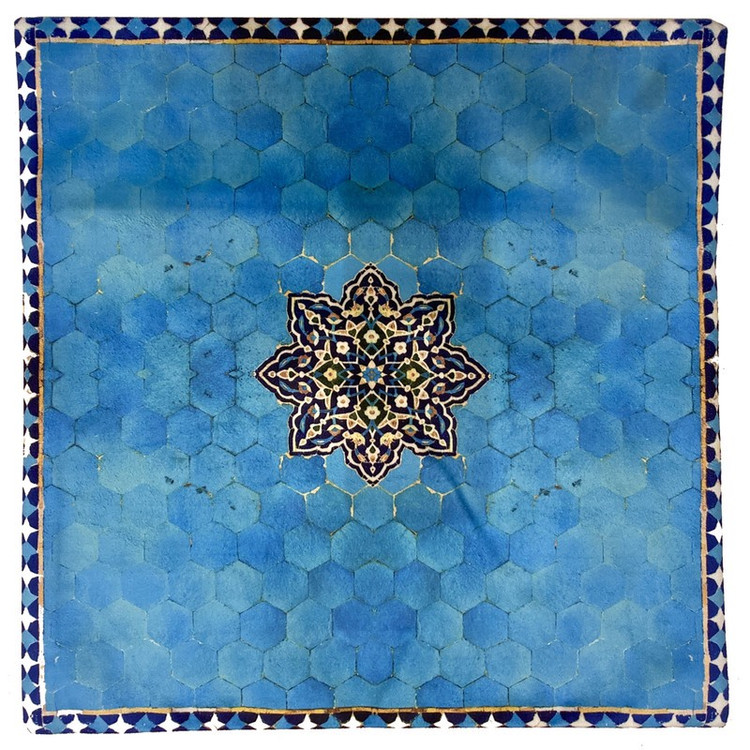 کوسن مخمل طرح کاشی کد 03