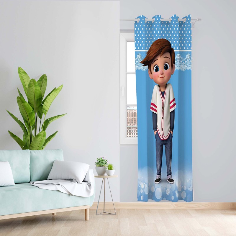 پرده طرح اتاق کودک مدل مخمل پانچی کد 1600 z سایز 140x200 سانتی متر