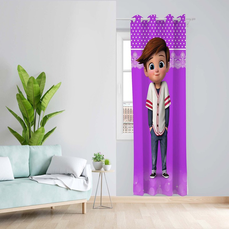 پرده طرح اتاق کودک مدل مخمل پانچی کد 1600 z سایز 140x200 سانتی متر