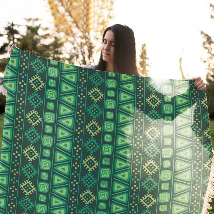 شال مبل طرح هندسی کد Q2SH1056 سایز 98x180 سانتی متر